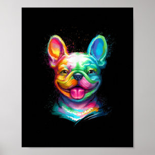 Poster Feliz Bulldog Francês Sorrindo Cara