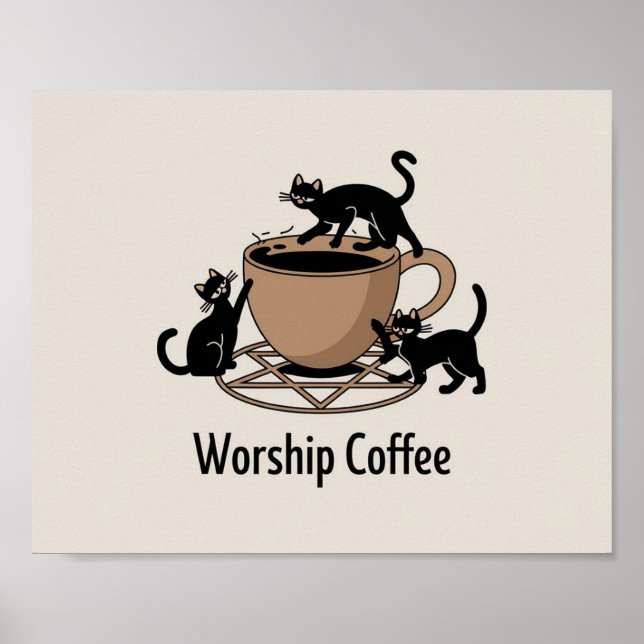 Poster Feliz Café Culto, Gatinhos De Café Culto (Frente)