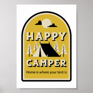 Poster Feliz Camper - O Lar É Onde Está O Seu Tent