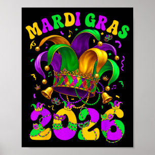 Poster Feliz Carnaval de Mardi Gras Mardi Gras 2026 Bobo