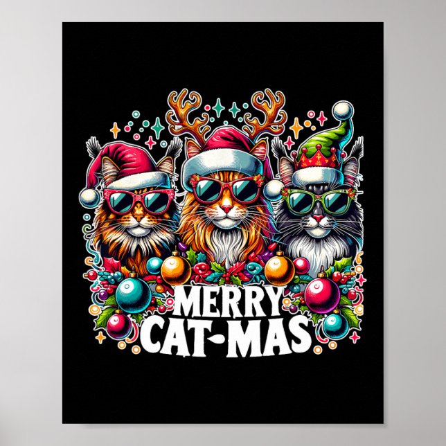 Poster Feliz Catmas Natal da Tripulação de Natal (Frente)