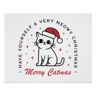 Pôster Feliz Catmas tenha um Natal muito mauzinho.