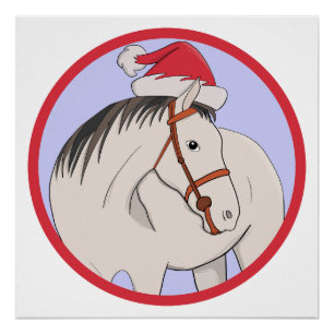 Pôster Feliz Cavalo de Natal