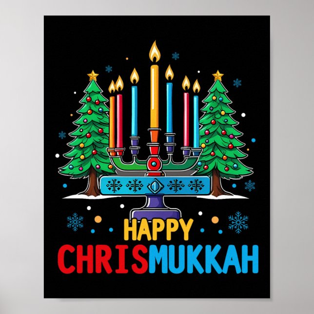 Poster Feliz Chrismukkah Feliz Natal Hanukkah 3 (Frente)