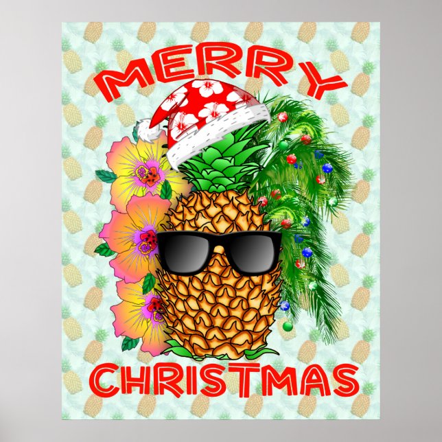Poster Feliz Christams Pineapple (Frente)