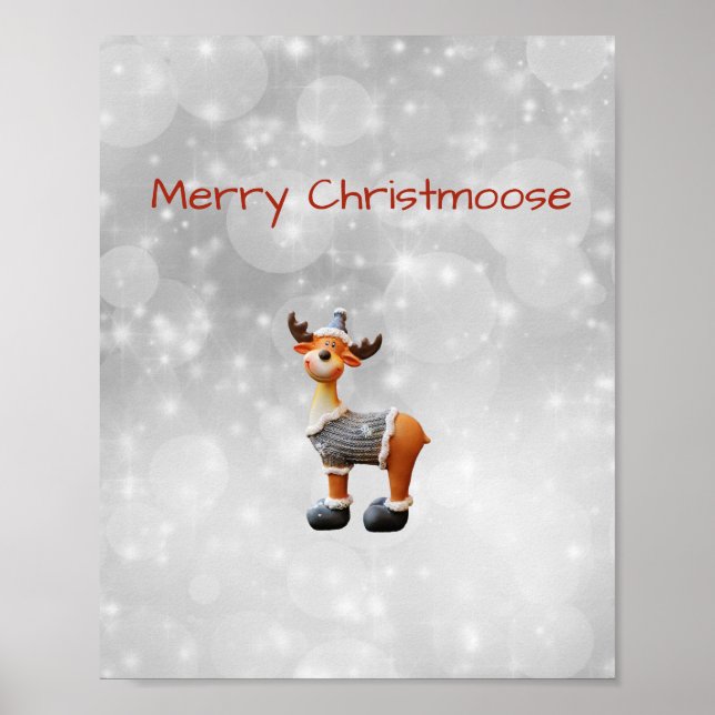 Poster Feliz Christmoose vestindo um chapéu (Frente)