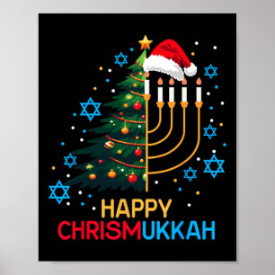 Poster Feliz Christmukkah Felry Natal Hanukkah Judeu