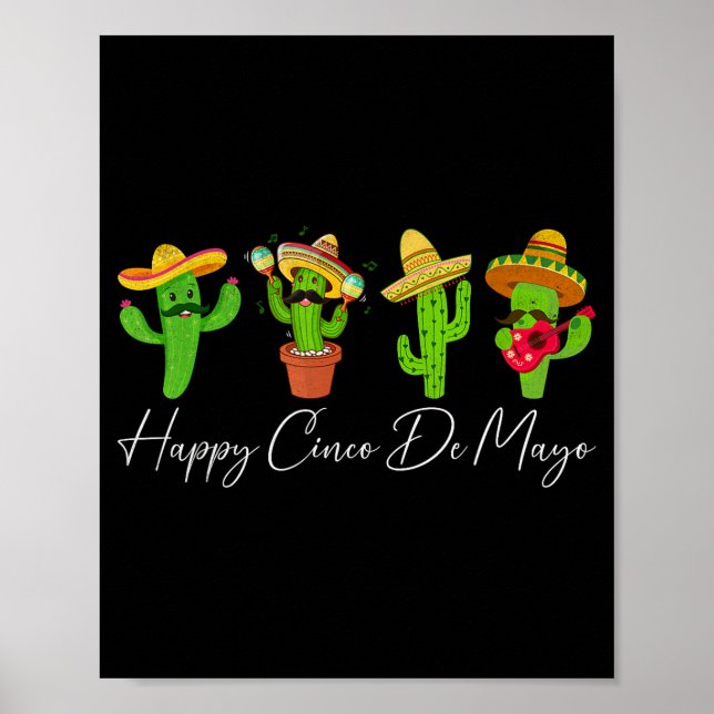 Poster Feliz cinco de maio cacto festa mexicana (Frente)