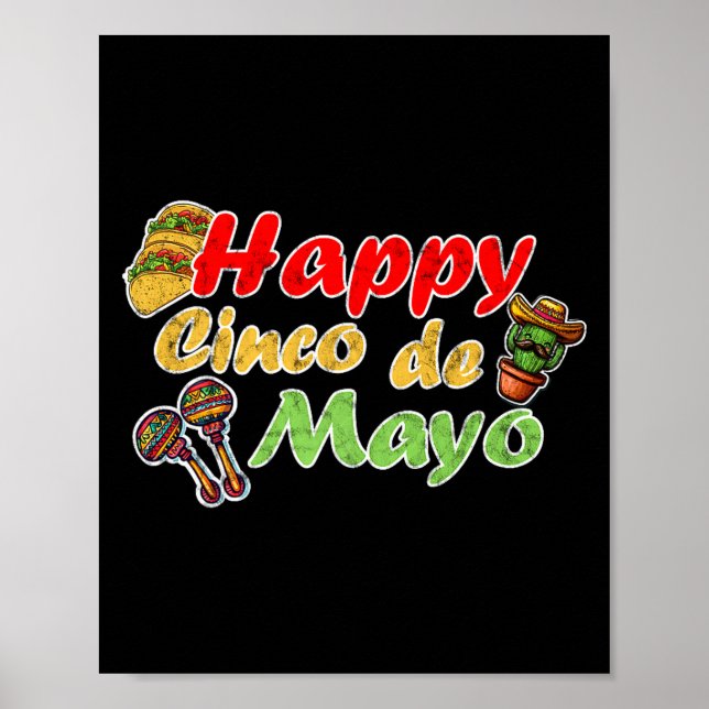 Poster Feliz cinco de maio engraçado celebração México (Frente)
