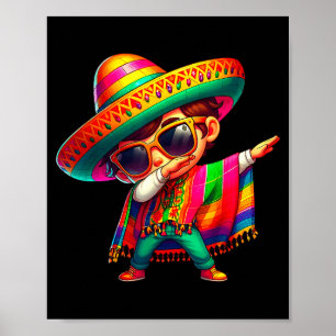 Poster Feliz cinco de mayo dabbing menino homem mexicano