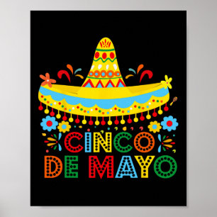 Poster Feliz Cinco De Mayo México Fiesta Taco Guitar Cinc