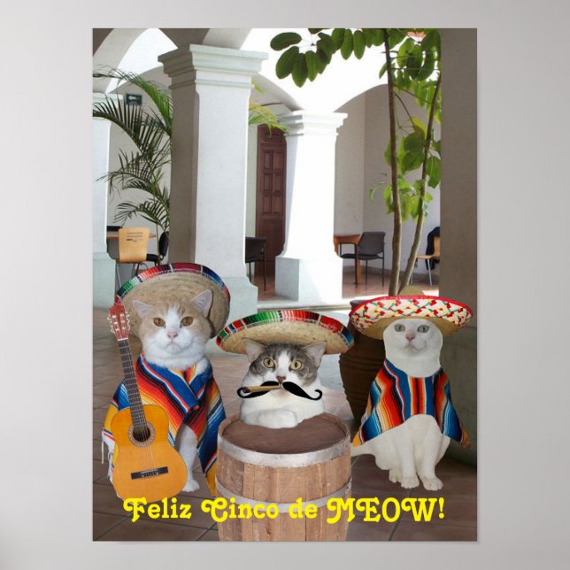 Poster Feliz Cinco de MEOW! (Frente)