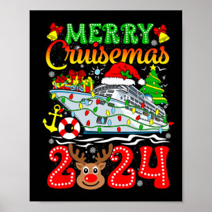 Poster Feliz Cruisemas 2024 Cruise Christmas Rudolph Xmas