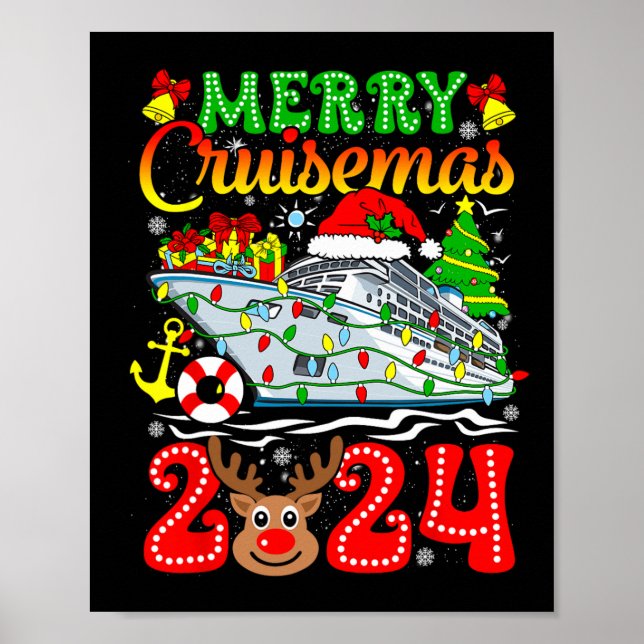 Poster Feliz Cruisemas 2024 Cruise Christmas Rudolph Xmas (Frente)