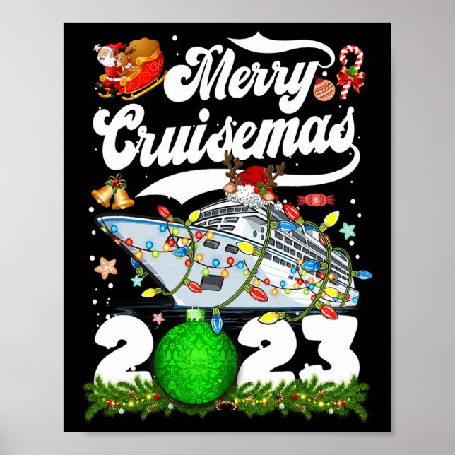 Poster Feliz Cruisemas Família Cruise Natal 2023 Diversão (Frente)