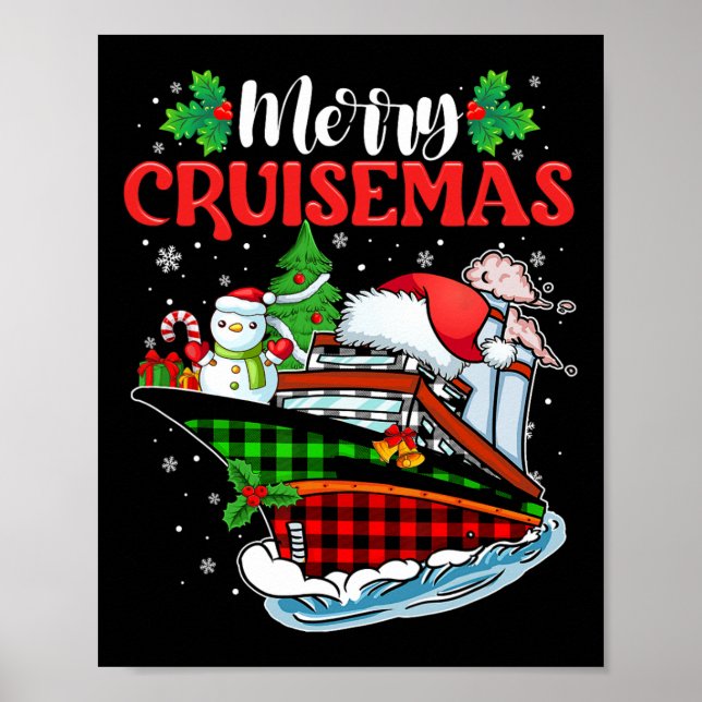 Poster Feliz Cruisemas Família Cruzar Natal Engraçado (Frente)