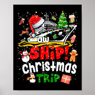 Poster Feliz Cruisemas Funny Cruise Ship Family Natal