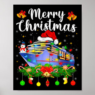 Poster Feliz Cruisemas Iluminação Xmas Papai Noel Cruzeir