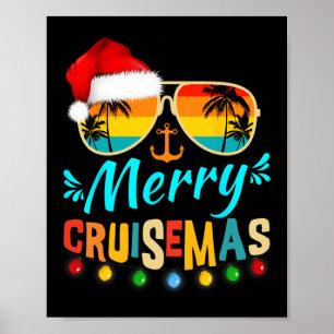 Poster Feliz Cruisemas Papais noeis de Natal Reindeer Cru