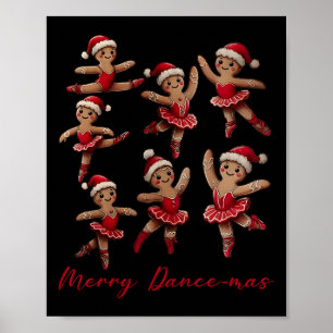 Poster Feliz Dancemas Gingerbird Balé Natal