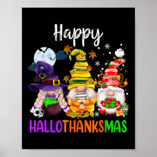 Poster Feliz de Ação de Graças dos Gnomos do Hallothanksm