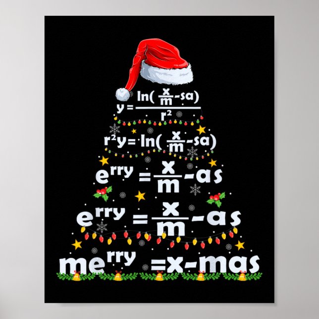 Poster Feliz de Equação de Matemática X-mas Engraçado Pro (Frente)