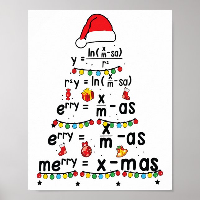 Poster Feliz de Equação de Matemática X-mas Engraçado Pro (Frente)