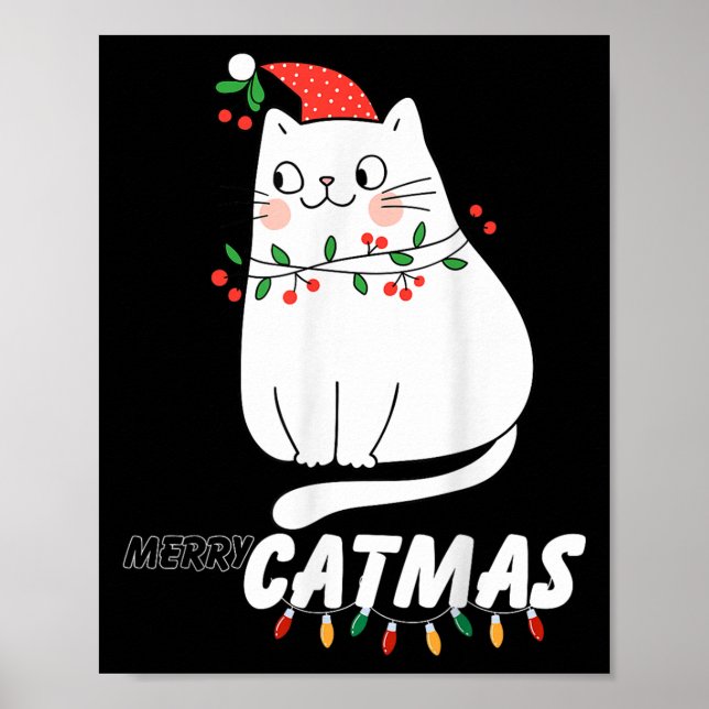 Poster Feliz de Gato Bonito Catmas Natal Papais noeis de  (Frente)