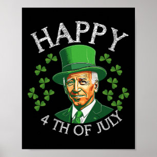 Poster Feliz Dia 4 De Julho Com O Engraçado Joe Biden Par