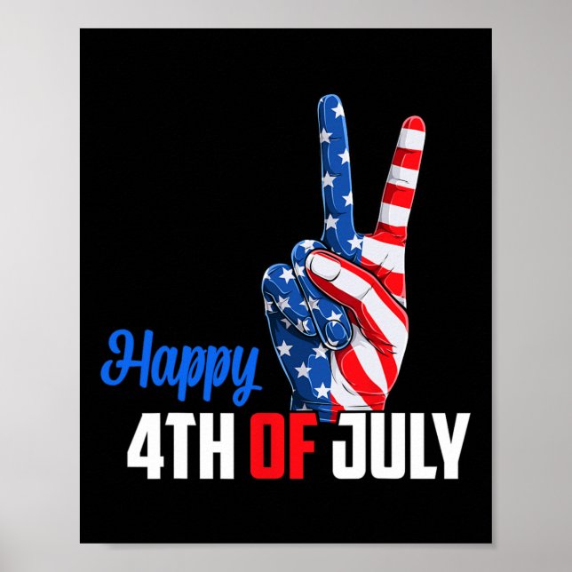 Poster Feliz Dia 4 De Julho Da Independência Da Paz Améri (Frente)