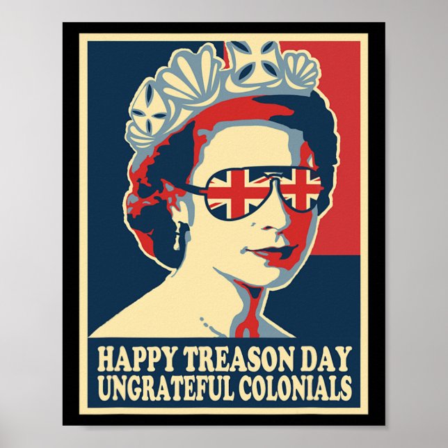 Poster Feliz Dia 4 De Julho De Coloni Britânico (Frente)