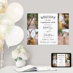 Poster Feliz Dia Após 6 Foto de Casamento de Colagem Bem-<br><div class="desc">Bem-vindos convidados de casamento à sua cerimônia ou recepção com um elegante poster de 4 fotos de colagem de 18"x24". Imagens e todo texto são simples de personalizar. (DICA DE IMAGEM: Uma maneira fácil de centralizar uma foto exatamente como você deseja é recortá-la antes de carregá-la no site do Zazzle.)...</div>