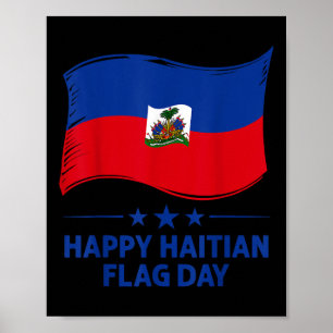 Poster Feliz Dia da Bandeira Haitiana Camisa da Bandeira
