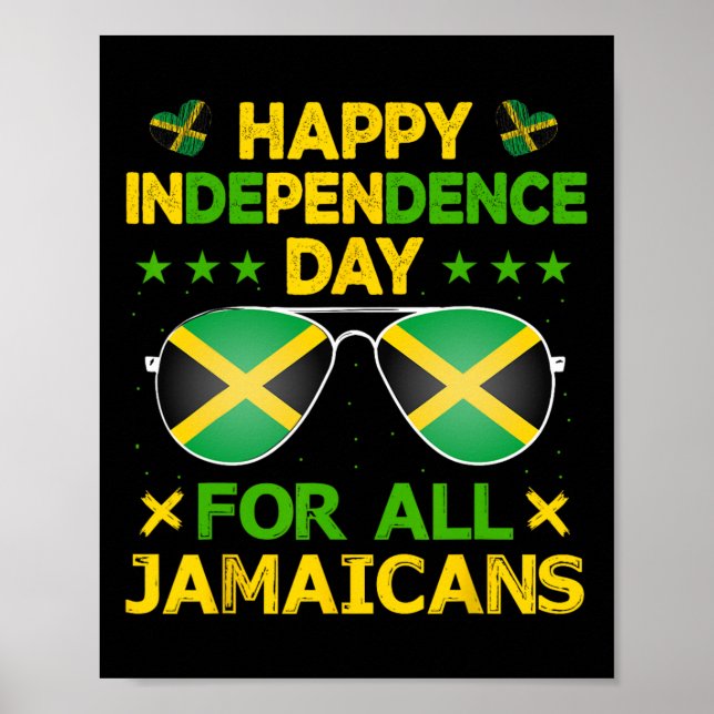 Poster Feliz Dia da Independência para Todos os jamaicano (Frente)