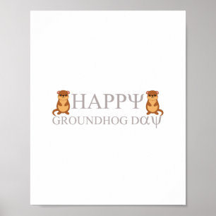 Poster feliz Dia da Marmota