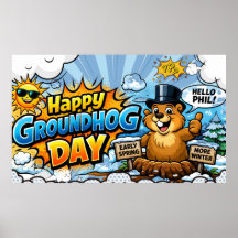 Feliz Dia da Marmota Fundo Divertido