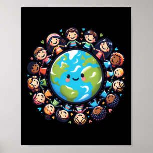 Poster Feliz Dia da Terra 2025 Crianças Legal do Dia da T