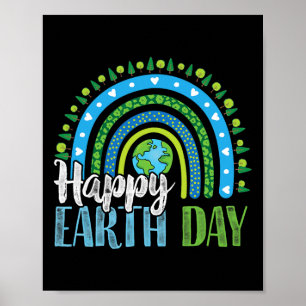 Poster Feliz Dia da Terra - Boho Arco-íris