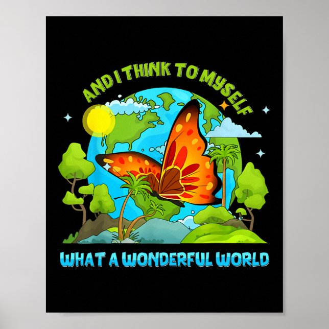 Poster Feliz Dia Da Terra E Eu Penso Em Mim Mesma Que Uma (Frente)