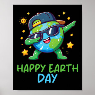 Poster Feliz Dia da Terra Engraçado Dia da Terra Crianças