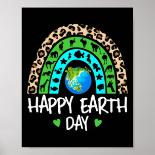 Poster Feliz Dia da Terra O Arco-Íris Cuja Terra Amadurec