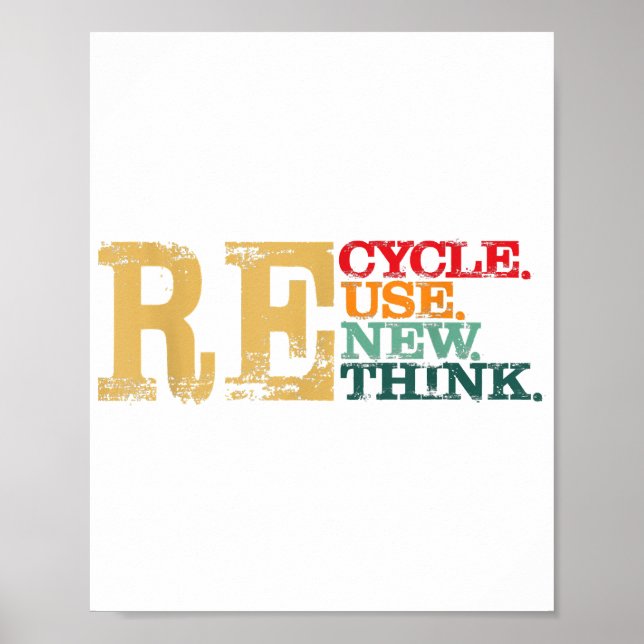 Poster Feliz Dia da Terra Reciclar Reutilizar Renovar Rep (Frente)
