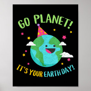 Poster Feliz Dia da Terra Vá Planeta Engraçado Professor