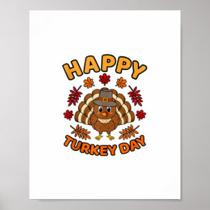 Poster Feliz Dia da Turquia Engraçado Homens da Família d