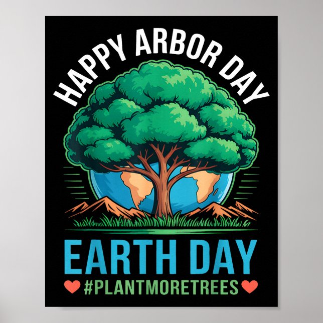 Poster Feliz Dia das Árvores Dia da Terra Plante Mais Árv (Frente)
