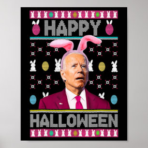 Poster Feliz Dia das Bruxas, Bunny Joe Biden Confusa Sabo