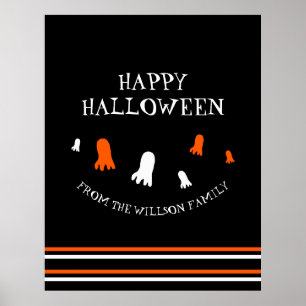 Poster Feliz Dia das Bruxas Fantasmas Laranja, Preto, Bra