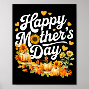 Poster Feliz dia das mães engraçado floral fofo para mulh