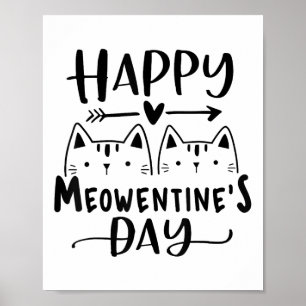 Poster Feliz Dia das Meowentines Dia de os namorados Engr