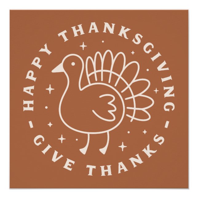 Pôster Feliz Dia de Ação de Graças a obrigados (Frente)